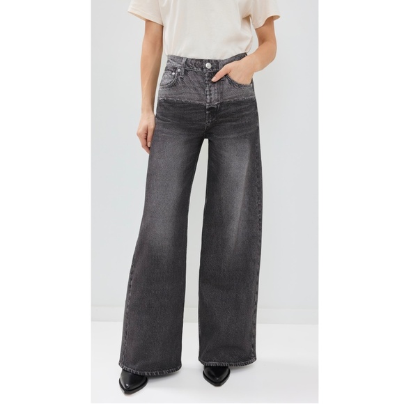 Rag & Bone Miramar Fleece Terry Sofie Wide Leg Sweatpants Jeans Charlize 28 NWOT - Picture 1 of 9